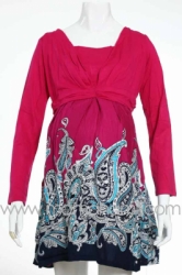 baju hamil muslim batik v pink   BLJ 252  large